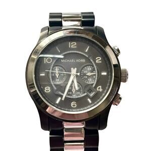 Michael Kors Runway Two-Tone Chronograph Gunmetal Dial Quartz Watch